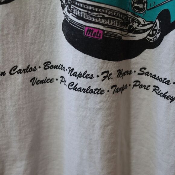 Gildan Vintage Mel's Diner White T-shirt Back Graphic Old Classic Cars LG - Picture 5 of 16